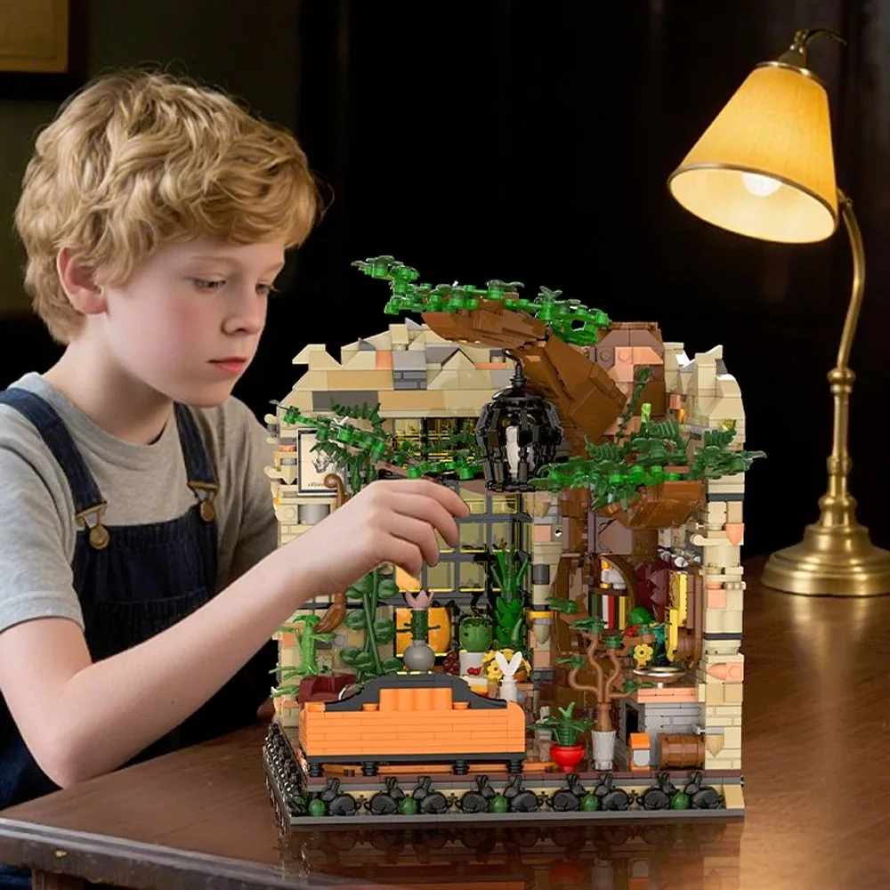 Juegos de bloques de construcción de casa de sala común mágica, Kit de modelo de ladrillo de montaje de edificios modulares avanzados, juguetes de regalo para adultos y niños 2059 Uds