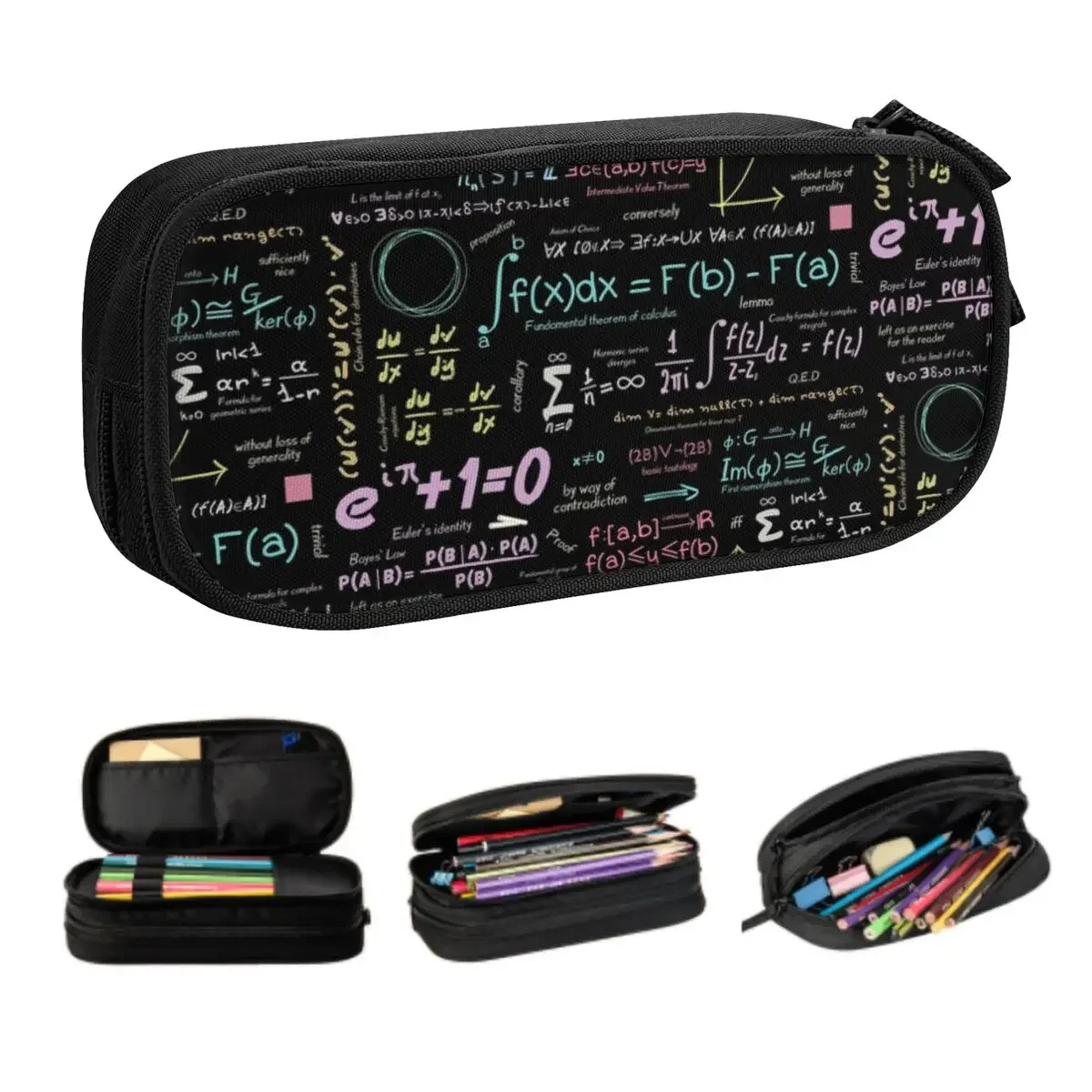 Custom Pure Math Nerd Pencil Cases for Girl Boy Big Capacity Physics Science Pen Bag Box Stationery