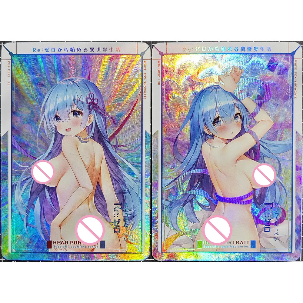 Anime Goddess Story DIY ACG Rem World Zero Collection Sexy Nude Flash Card Boy Game Toy Collectible Card Christmas Birthday Gift