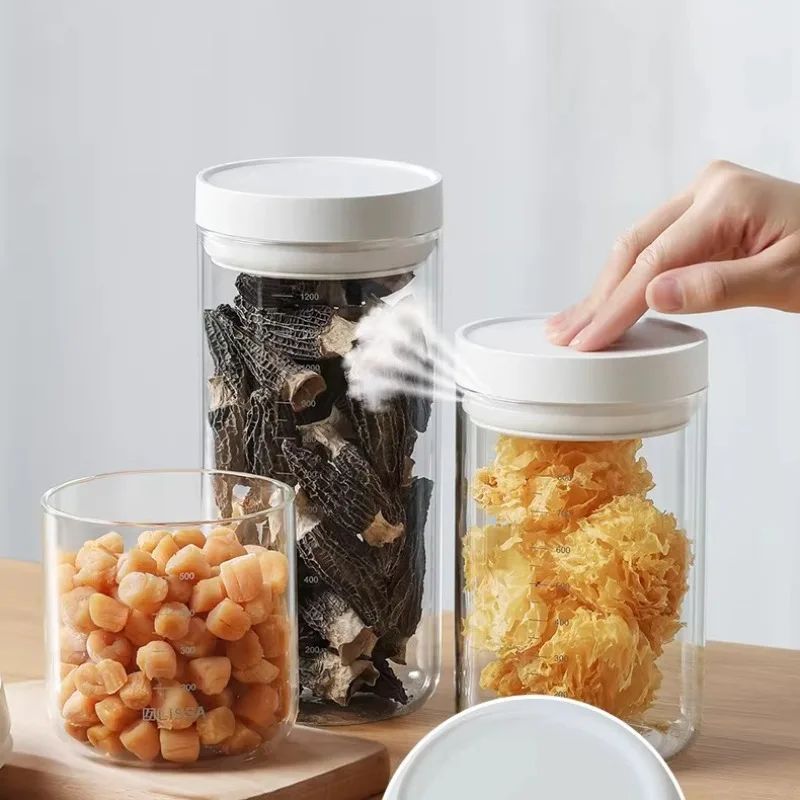 Glass Jar Micro Vacuum Sealed Jar Press Moisture-proof Flower Glue Tangerine Peel Storage Coffee Bean Storage
