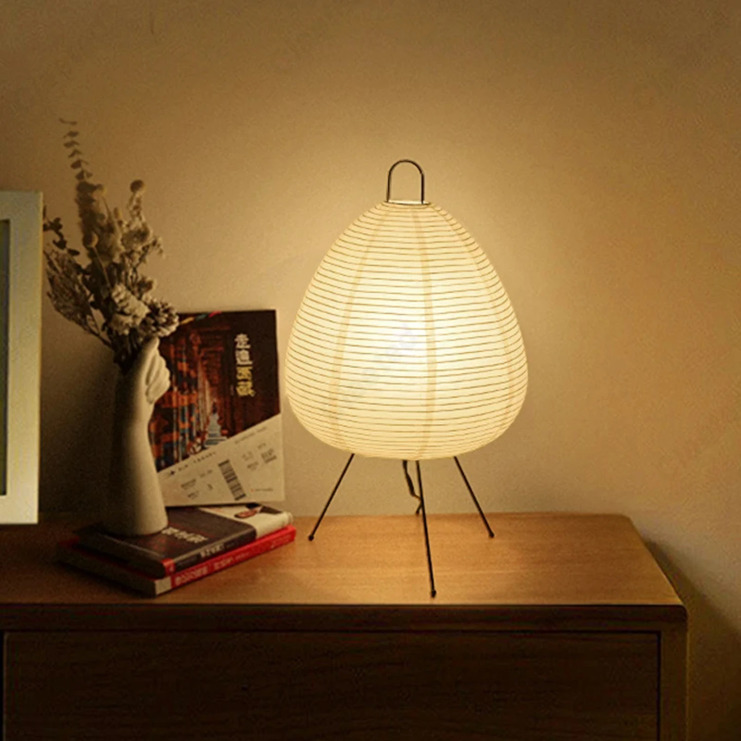 Japanese Design Akari Noguchi Yong Table Lamp Rice Paper Standing Lamp Bedroom  Decor Study Living Room  Light Fixtures Oil lamp