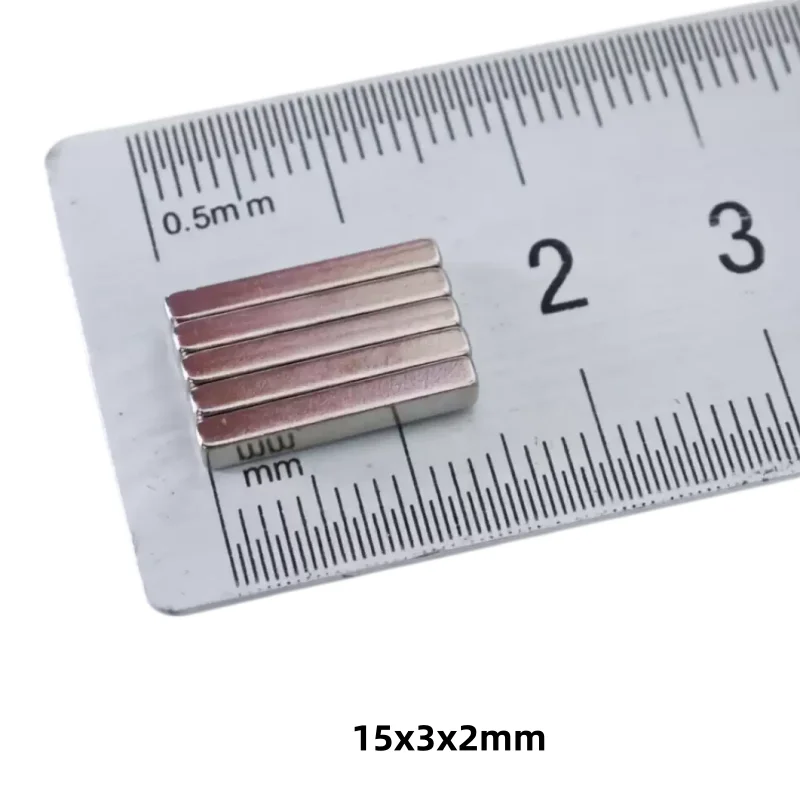15x3x2mm N35 Neodymium Magnet Ultra Thin Square NdFeB Strong Permanent Magnet for DIY Craft Fridge Nail Art Jewelry Making15x3x2
