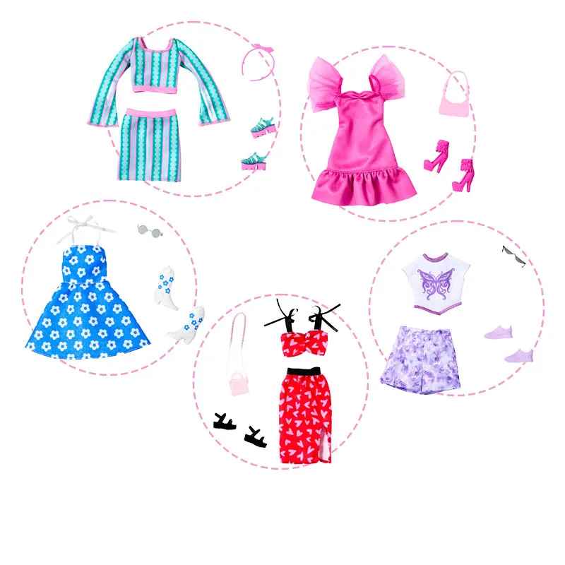 وصول جديد أصيل لدمية باربي الملابس والاكسسوارات Vset للفتيات وقت اللعب فستان خزانة الاطفال لعبة لا دمية جديد #2