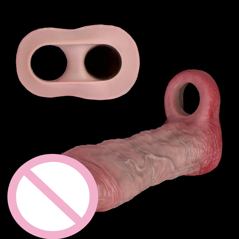 ORALSX Adult Toys Silicone Closed Head Penis Sleeves For Man Delayed Ejaculation Penis Enlargement And Widening Reusable 18+