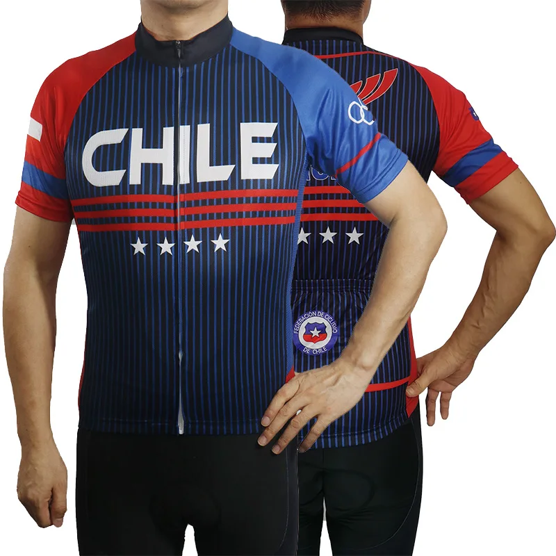 

Chile Jersey Cycling Short Sleeve Road Clothes Motocross Shirt MTB Bike Jacket Plenty Climbing Top Outwear Wear Uniform Running