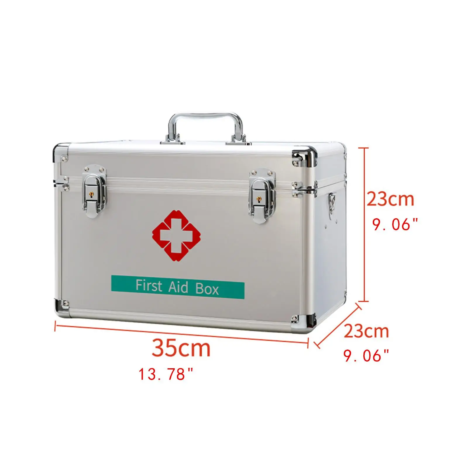 Lockable First Aid Cabinet Box with Shoulder Strap for Home with Top Handle