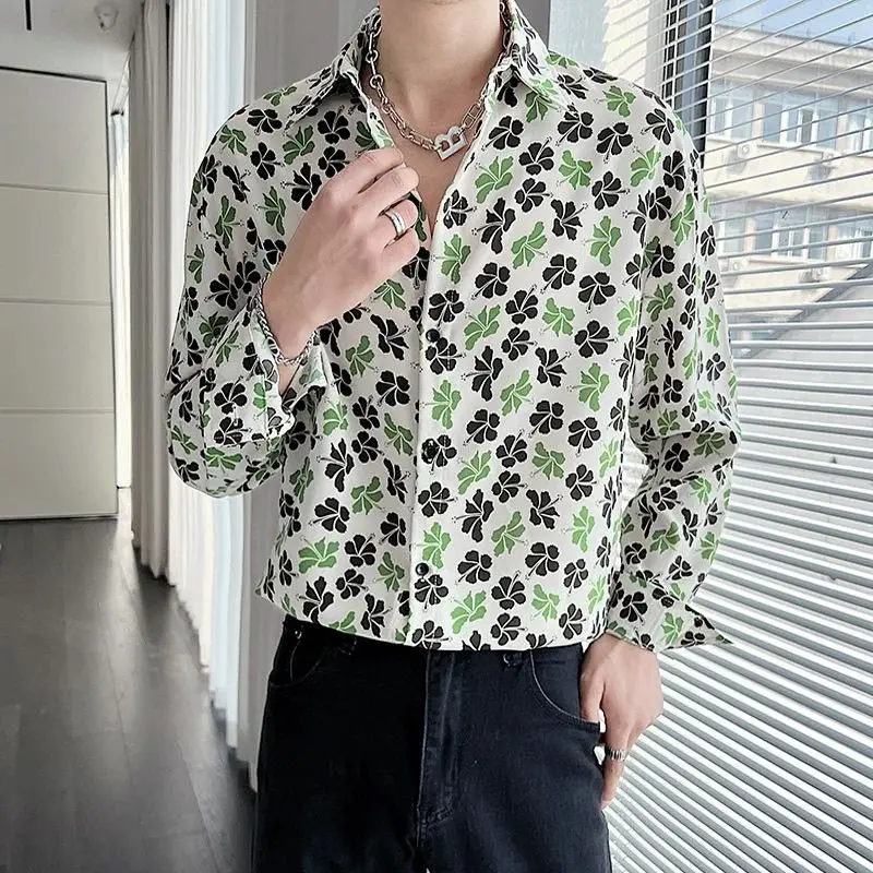 

Paisley Vintage Classic All-match Sexy Elegant Fashion Premium Floral Trend Temperament Stand Collar Men's Shirt Autumn 2024