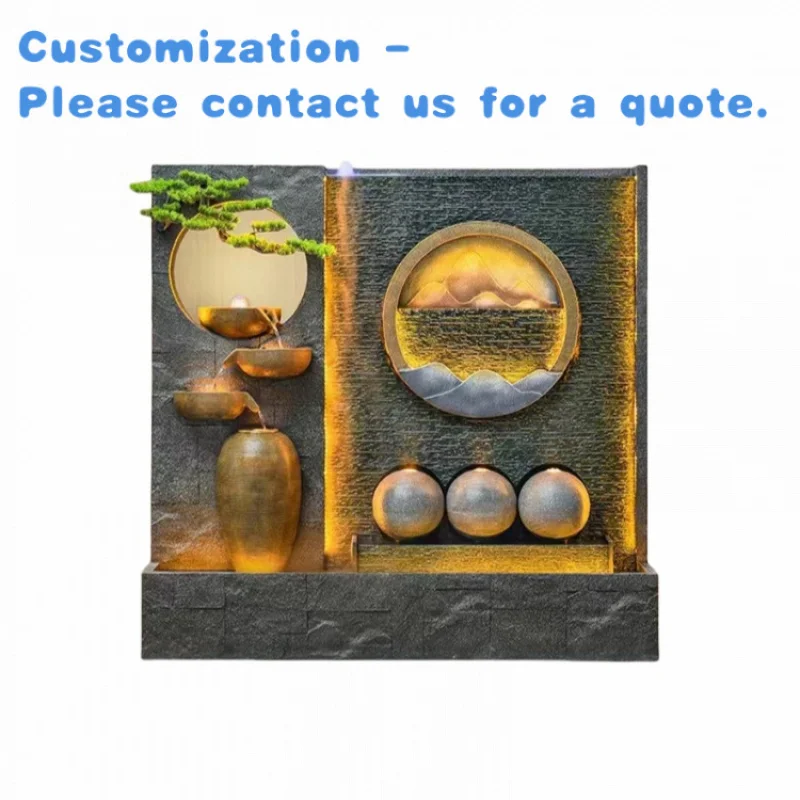 

custom.Rockery Fountain Curtain Wall Flowing Ornaments Villas Hotels Shops Balconies Fish Circulating Fe