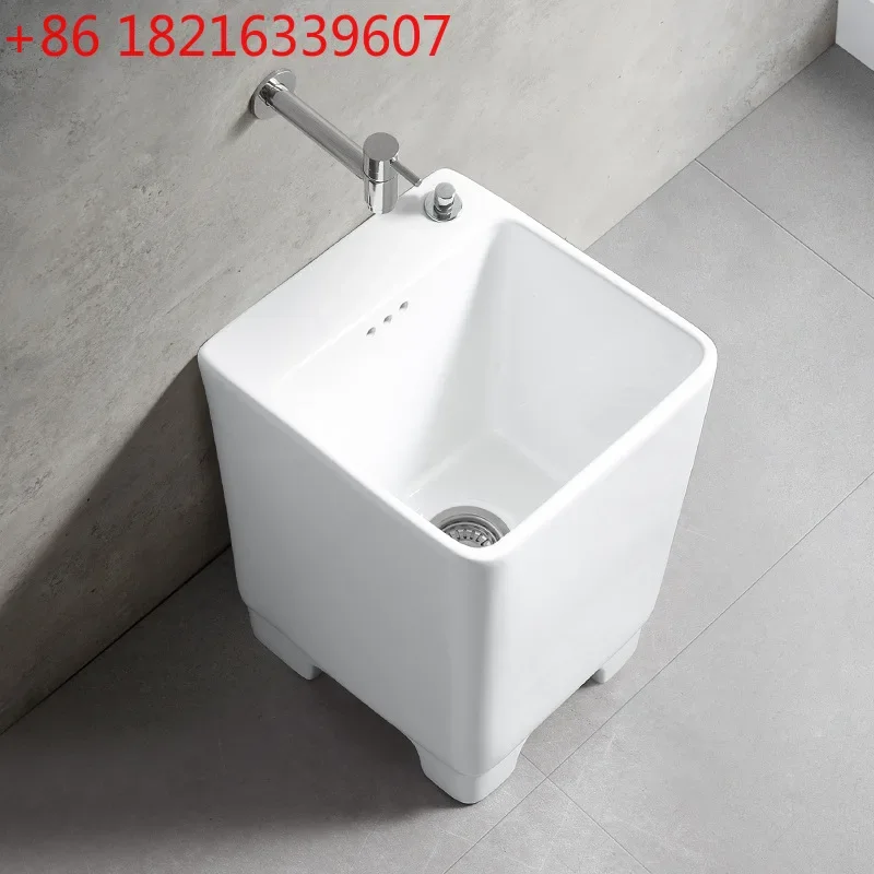 Ceramic household balcony mop basin four feet side row bathroom mop