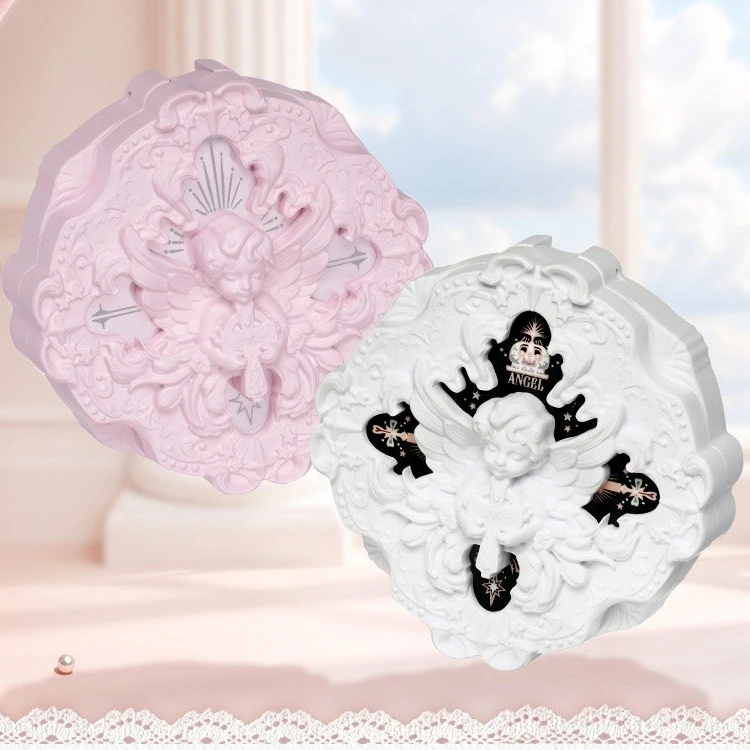 New Flower Knows Little Angel Collection Embossed Highlighter Aria & Cupid Luminous Pearl Glow Collectible Face Highlight Powder