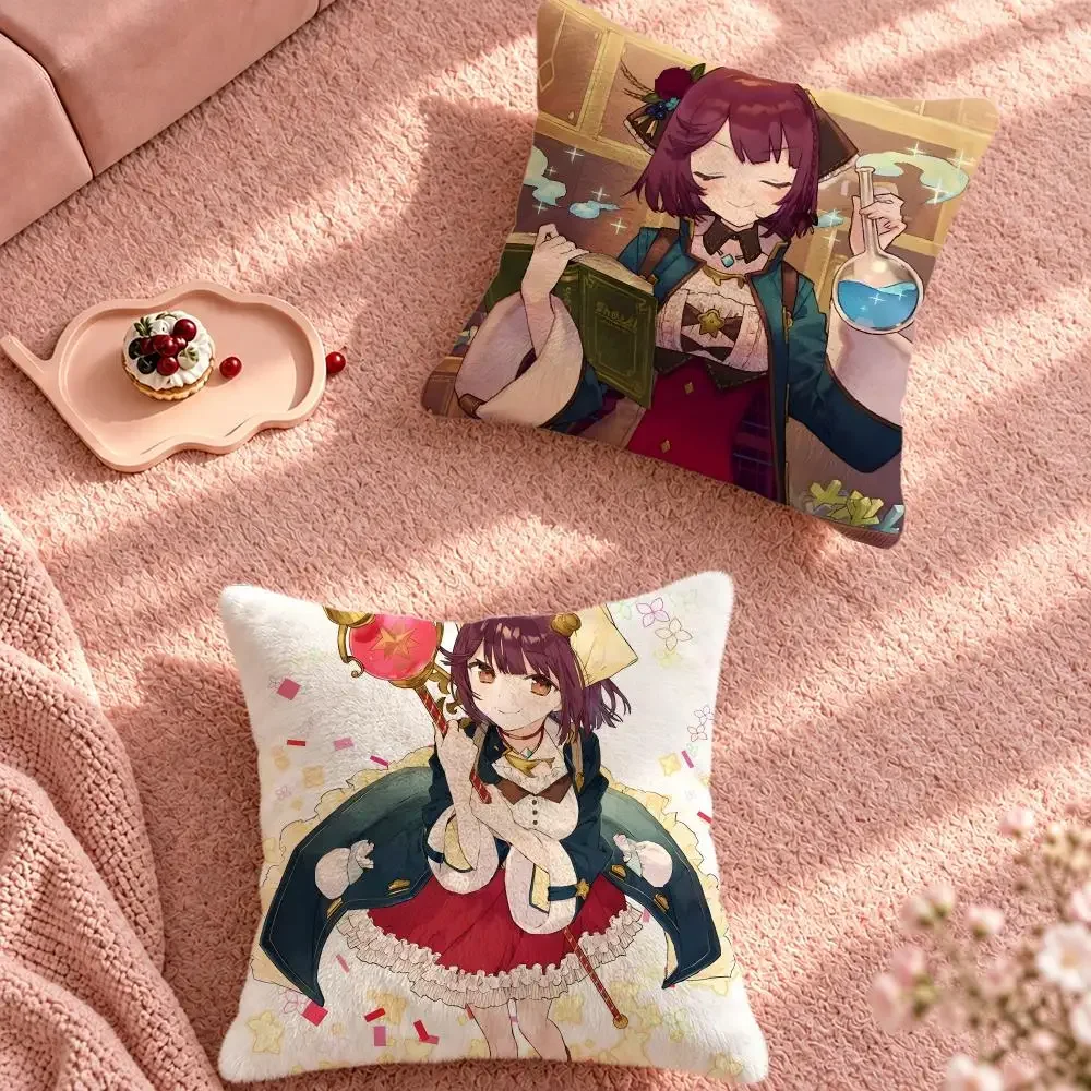 Alchemy Fantasy Atelier Sophie Cushion Cover Cute Cartoon Throw Pillow Cover Soft Plush Cushion Cover Sofa Bedroom Home Decor