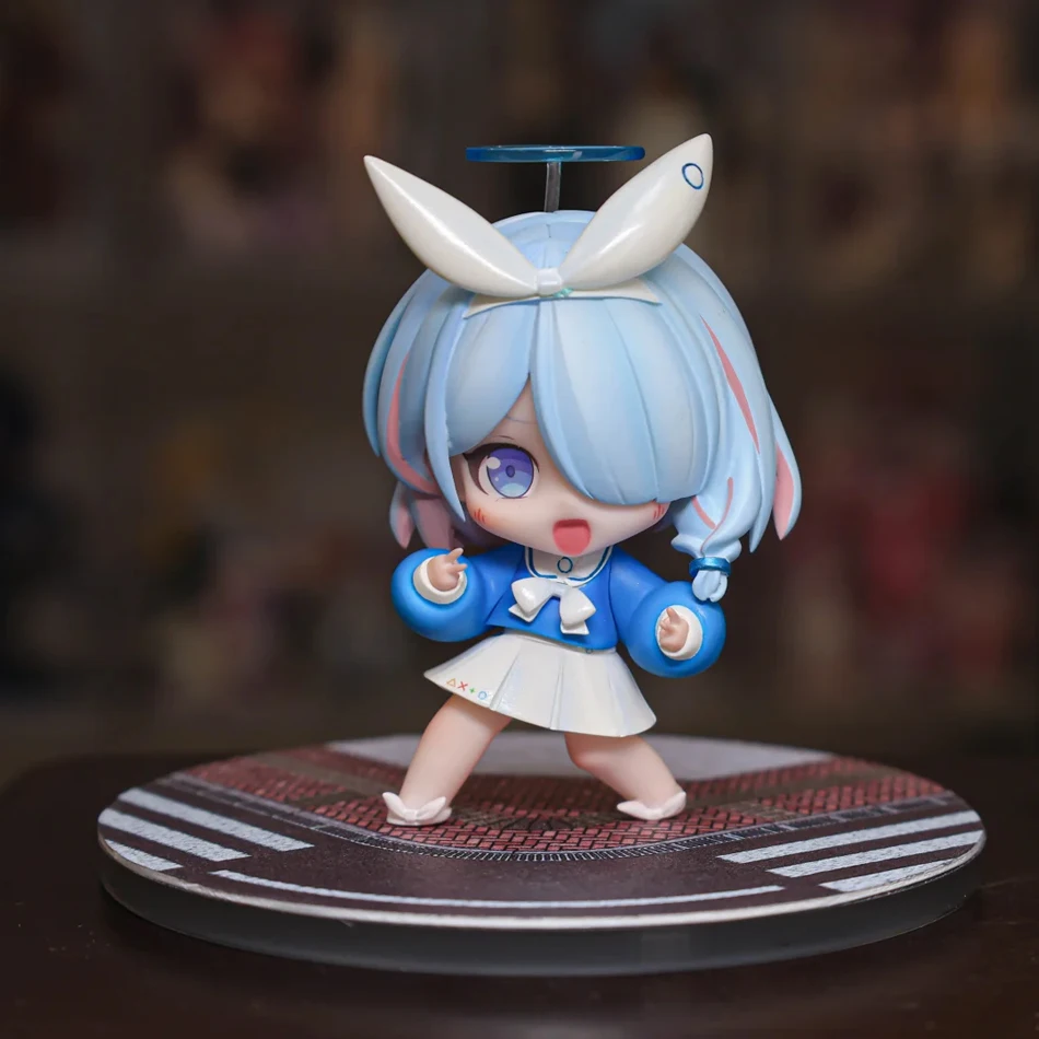 Beautiful Girl 8cm Blue Figure Anime Cute Chibi Desktop Standing Pose Animation Model Toy Gift Collection Ornament PVC
