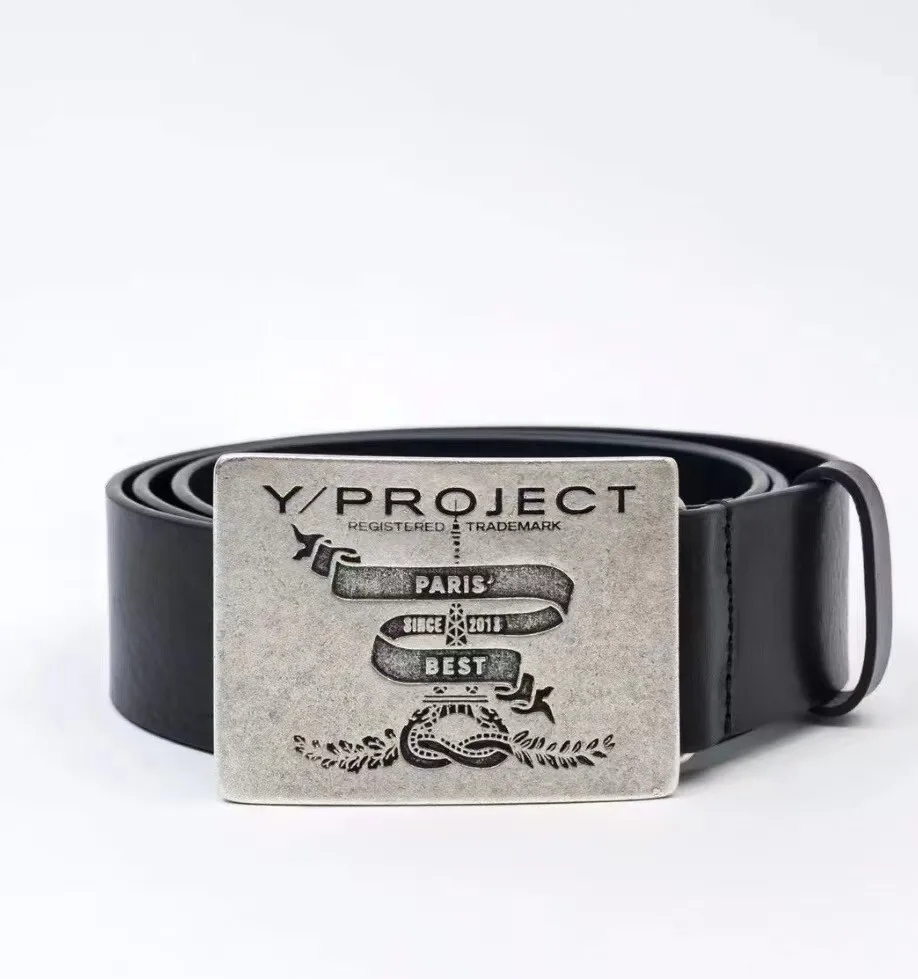Y/project 23SS old silver leather belt Italian leather personalized simple belt