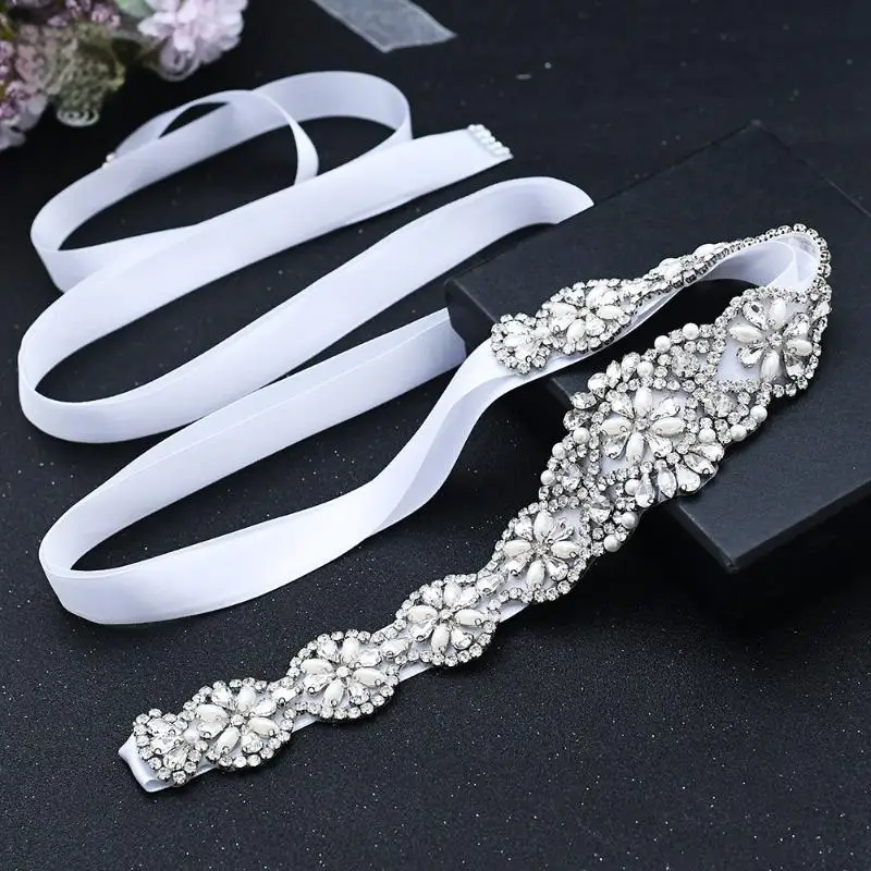 Silver Rhinestones Wedding Dress Belt Bridal Belt with Silver and Gold Plaid Diamonds for Dress Party Formal Dress Belts HSYD02