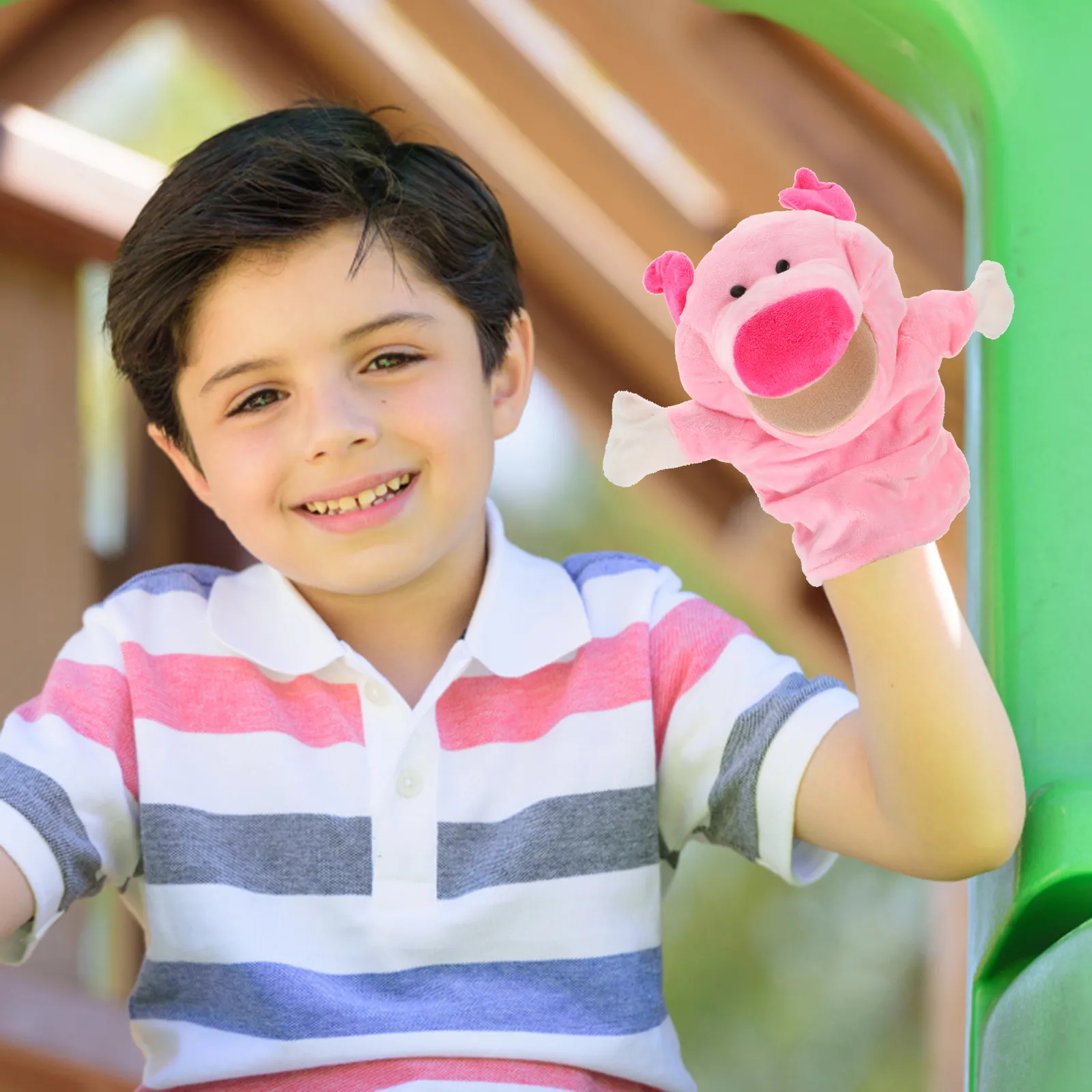 

Cartoon Pig Animals Hand Puppet Baby Kids Soft Comfortable Interactive Puppet for Language Training Imagination Development