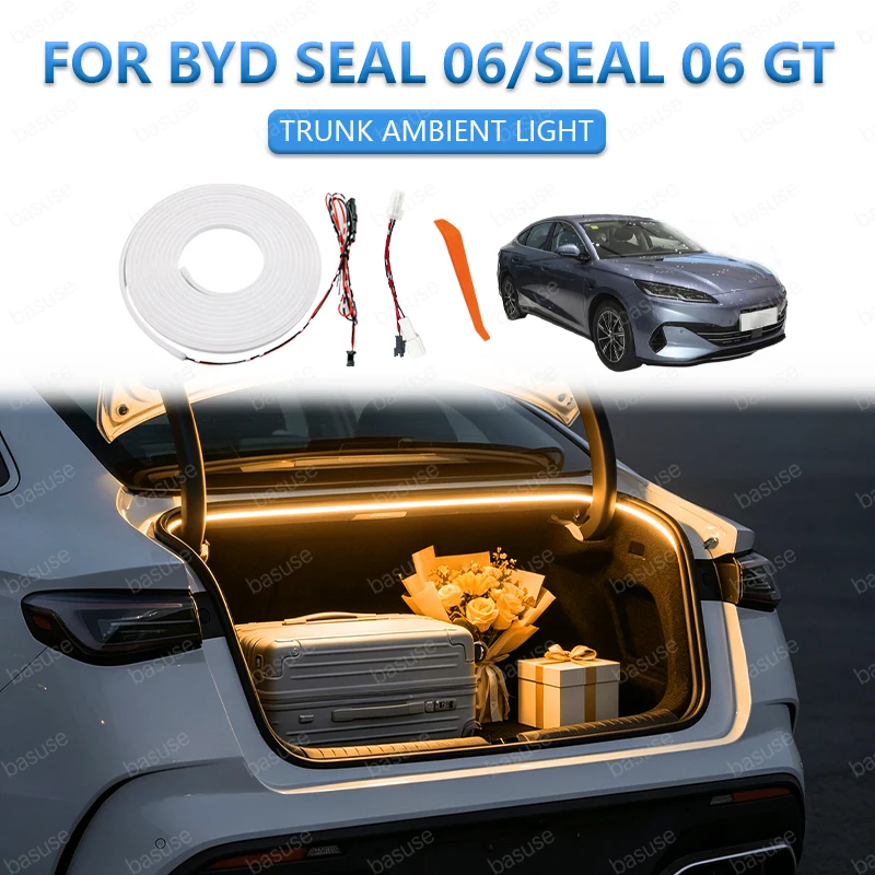 FOR BYD SEAL 06/SEAL 06 GT Trunk Light Modification Light Atmosphere Lights White Warm White Rear Trunk LED Light Bar