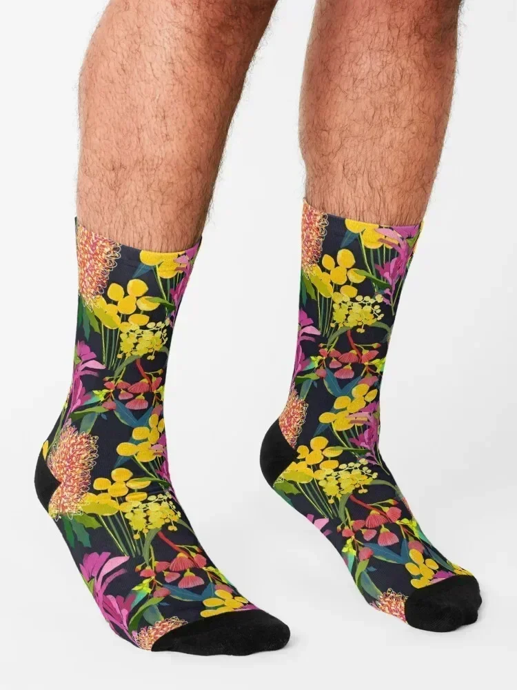 Australian Wild Flowers Socks designer short japanese fashion sports and leisure Luxury Woman Socks Men's
