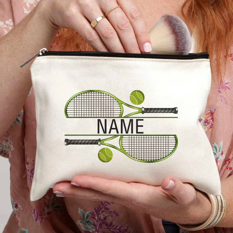 Personalized Tennis Bag Custom Name Makeup Bag Gift for Tennis Lover Cosmetic Case Coach Gifts Purse Tennis Player Gift