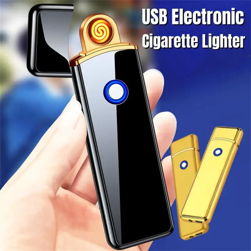 Electronic Lighter, Smart USB Rechargeable Lighter,Portable Dual Sided Ignition Windproof Flameless Light Does Not Contain Gas