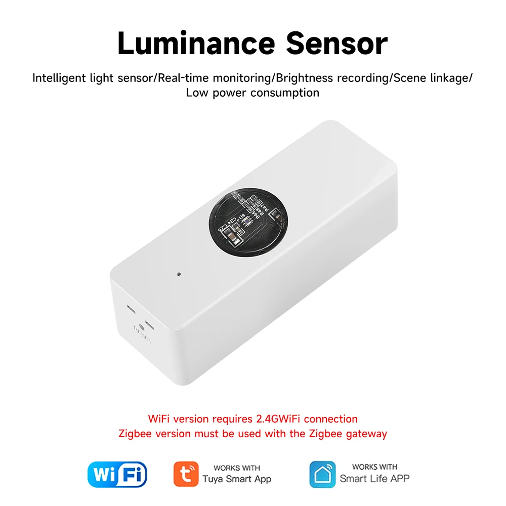 

Tuya Wifi Smart Lighting Sensor Luminance Sensor Beam Sensor Smart Home Automation App Control Tuya Light Illumination Detector