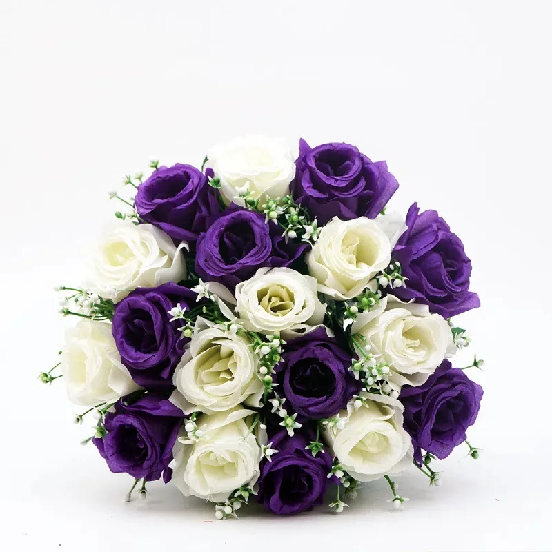 

18 artificial rose bouquets home decoration flower arrangement ornaments holiday wedding props fake flowers wholesale