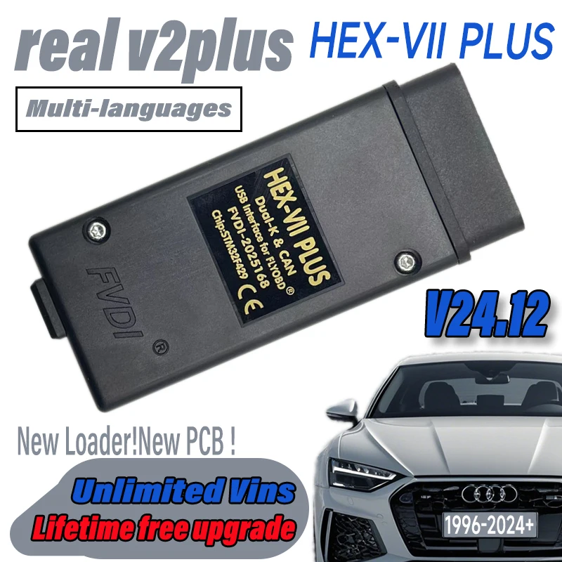 Real V2 Plus 2025 version Auto Scan  Diagnostic Tools VAG Coding COM HEX Real V2 plus  STM32F429 V24.12  For VW AUDI Skoda Seat