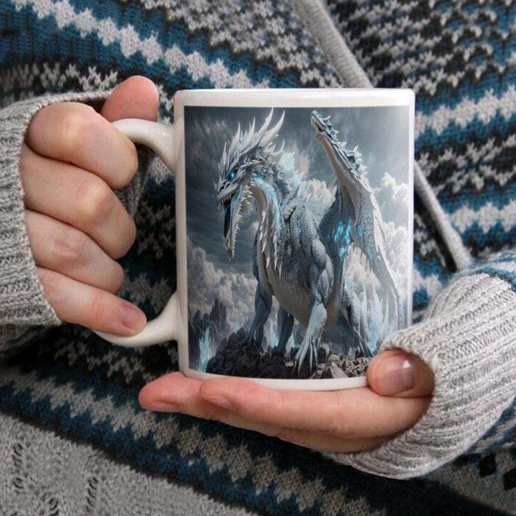 Nordic Fantasy Dragon 11oz Ceramic Coffee Mug Summer Drinkware Home Kitchen Item Birthday and Holiday Gift