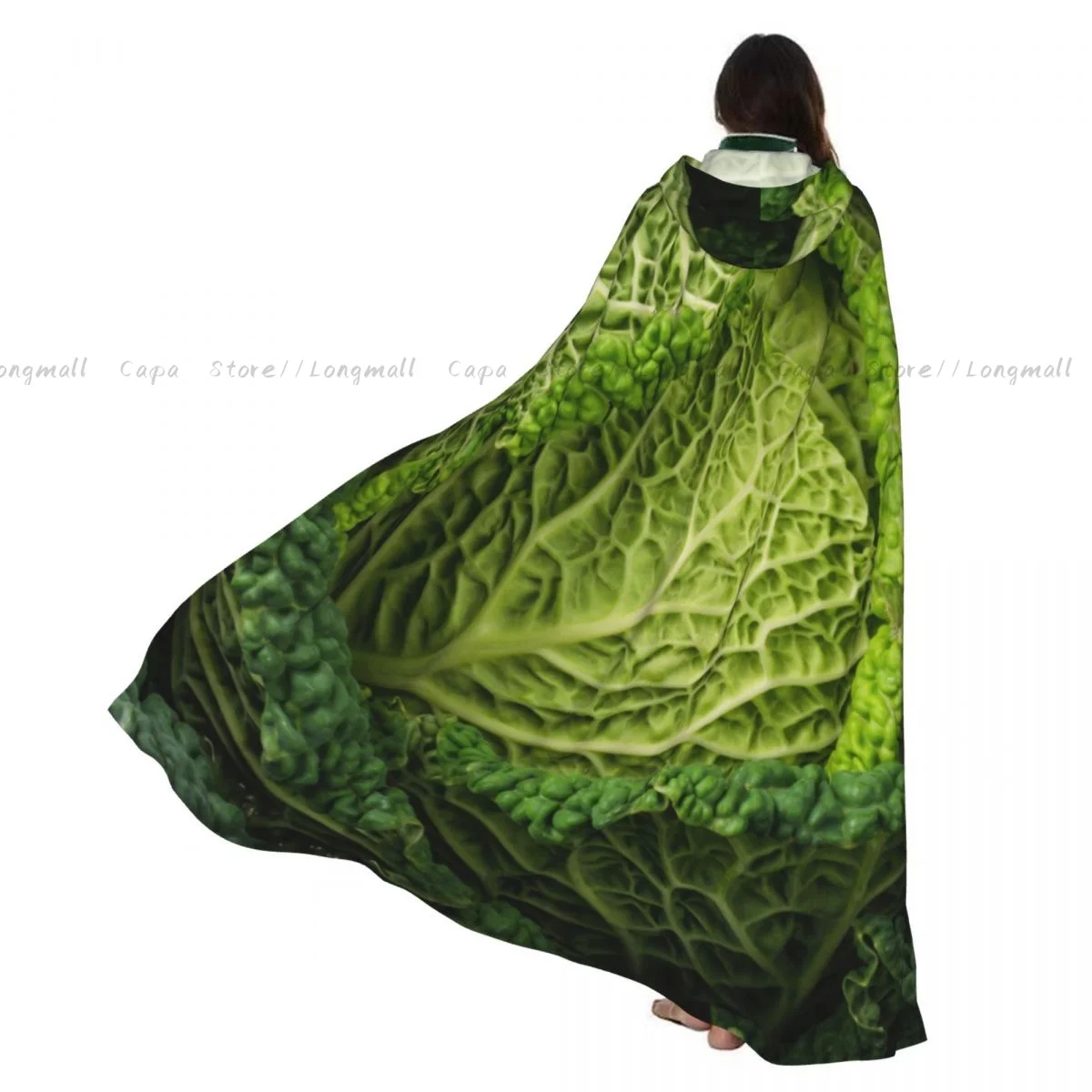 

Cabbage Hooded Cloak Coat Halloween Cosplay Costume Vampire Devil Wizard Cape Gown Party