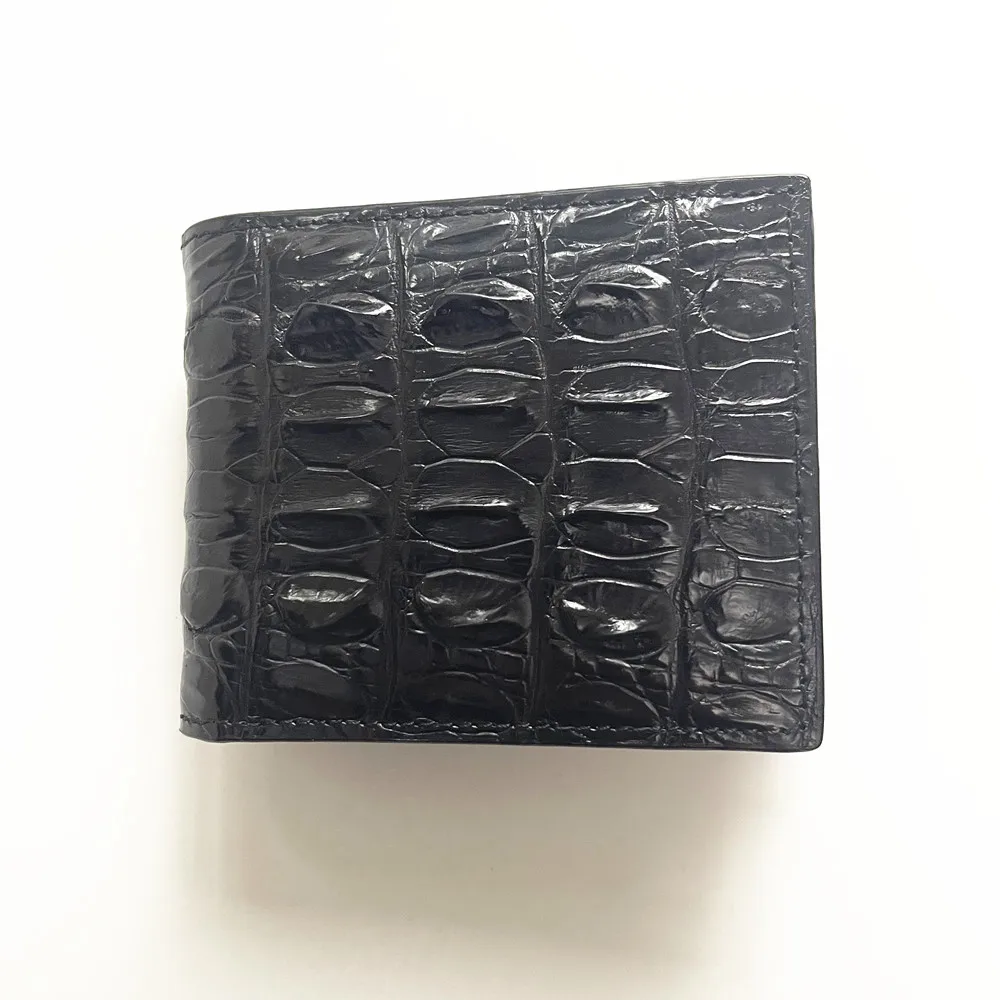 New Men's Crocodile Leather Wallet, Fashionable Genuine Leather Short Wallet, Authentic Folding Card Holder