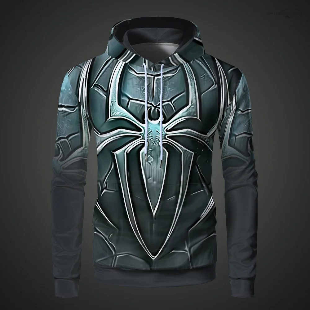 Retro Spider Printed Man Hoodie Autumn Trendy Sports Red Hoodied Sweatshirt Oversized Vintage Araneid Mens Hoodies Top Quality