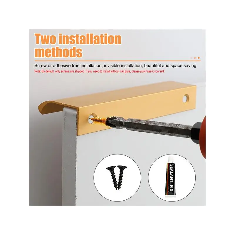 200MM Hidden Cabinet Handles Alloy Kitchen Cupboard Drawer Pulls Knobs Hardware