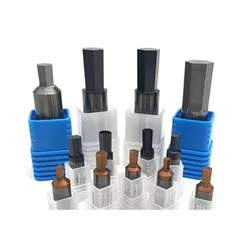 Integral carbide hexagon punch rotary broach tool customize tungsten steel cnc punching head inner hex tool