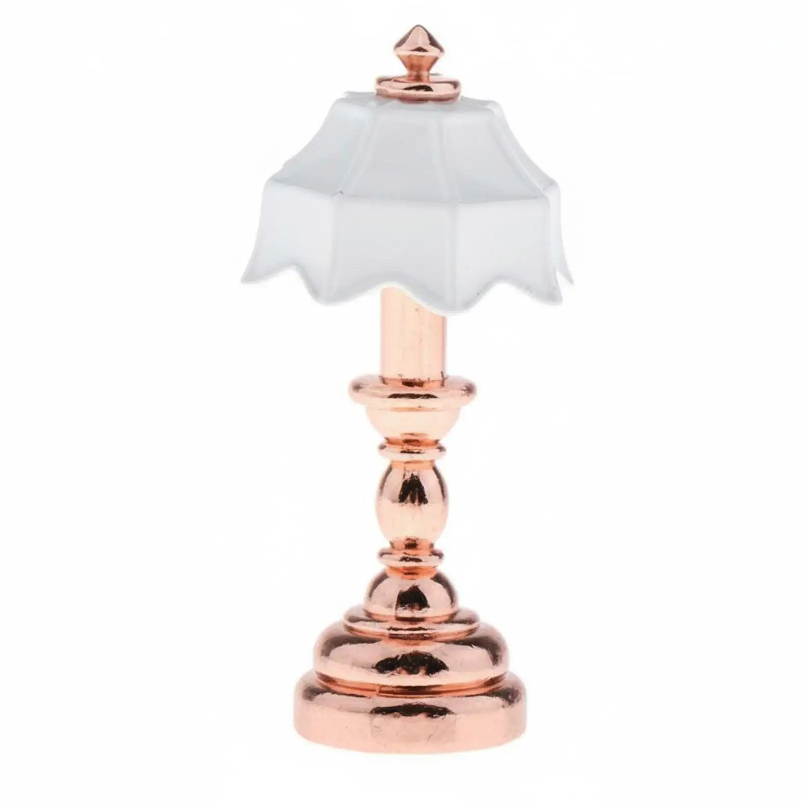 Alloy Miniature Lamp for Dollhouse 1 12 Scale Stained Glass Table Light Decorative Accessory for Doll House Room