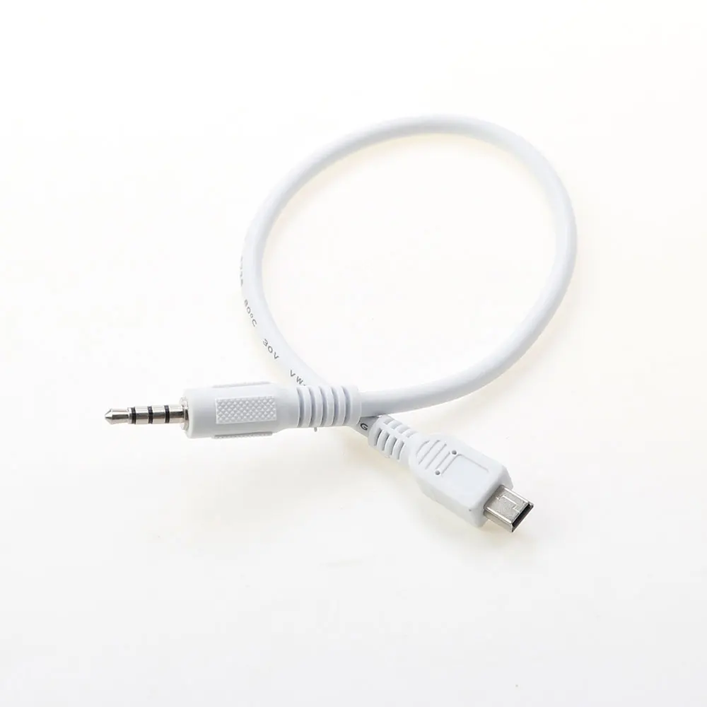 3.5mm stereofoniczny męski interfejs do 30cm mini USB 5-pinowy wtyk męski M/M adapter audio mini USB do 3.5 przewód AUX przewód do konwersji audio