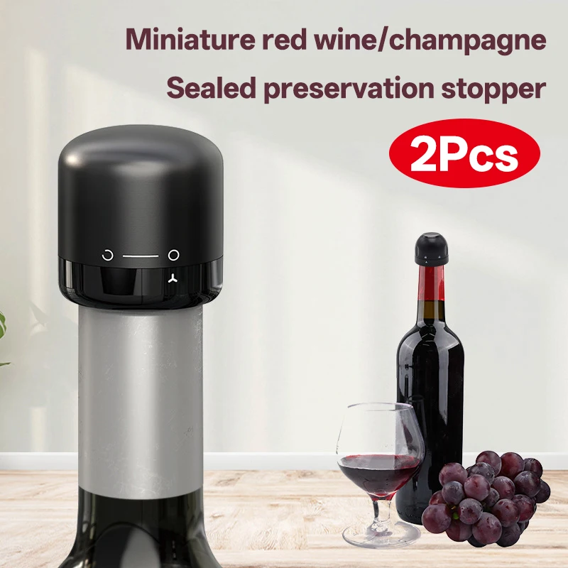 

Wine Stopper 2 Piece Reusable Bar Accessories Silicone Sealing Champagne Cork Keep Wine Freshness Bottle Cap Barware Home