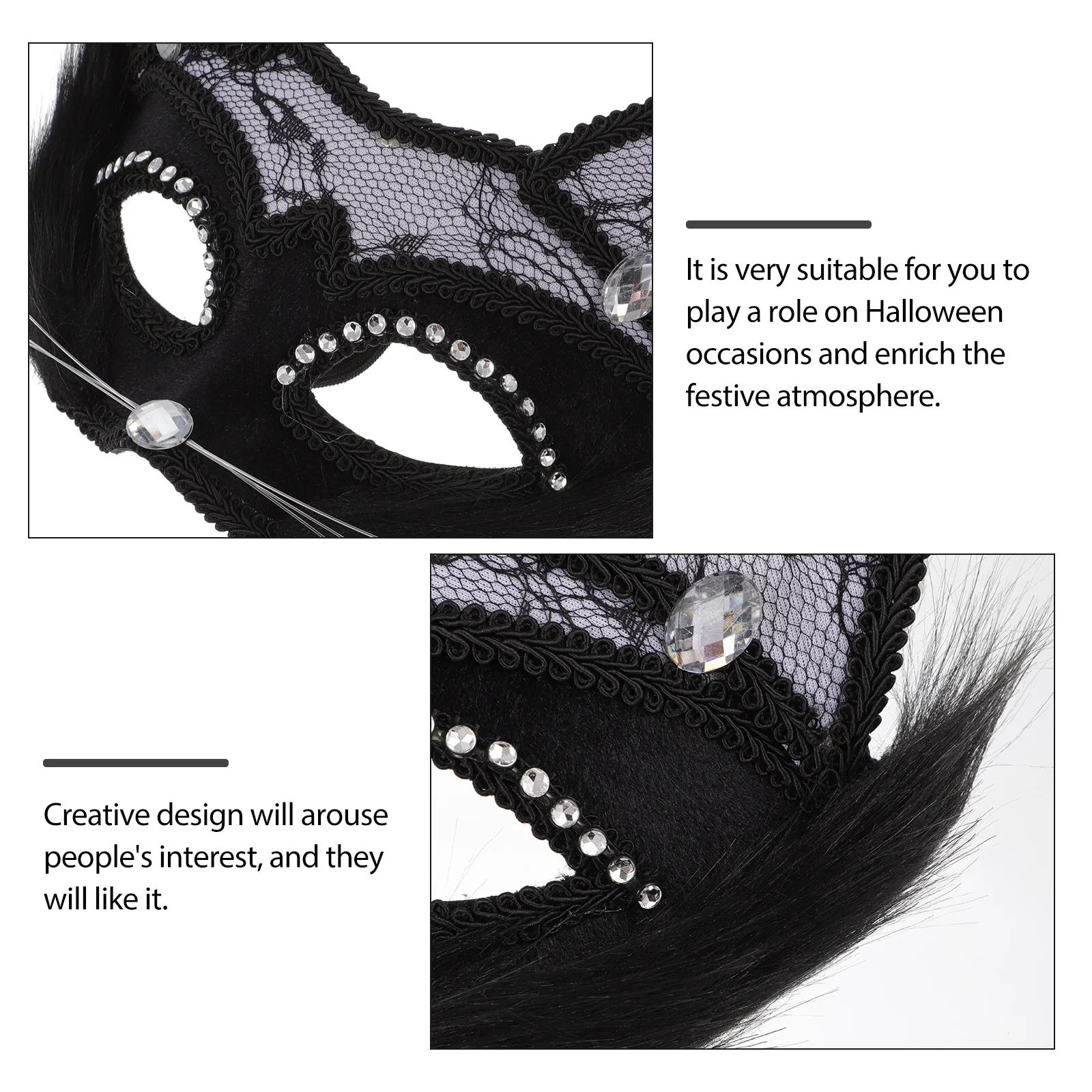 

Cat Face Mask for Women Masquerade Party Mask Adult Costume Accessory for Carnival Ball Event Couple Matching Masks Props