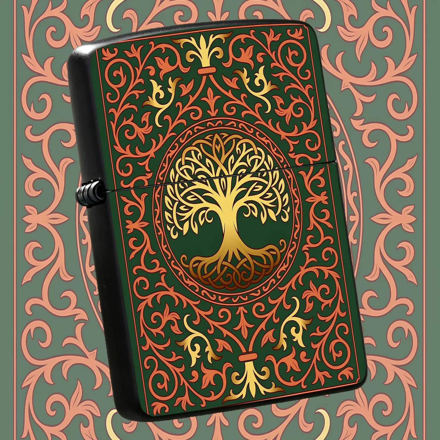 Vintagetree Of Life Pattern Lighter, Exquisite Retro Ornate Art Design, Portable Stylish Daily Use Ignition Tool, Ideal For Outdoor Gathering Travel, Unique Thoughtful Gift For Family Friends On Various Occasions, Smoot A Humorous And Inter