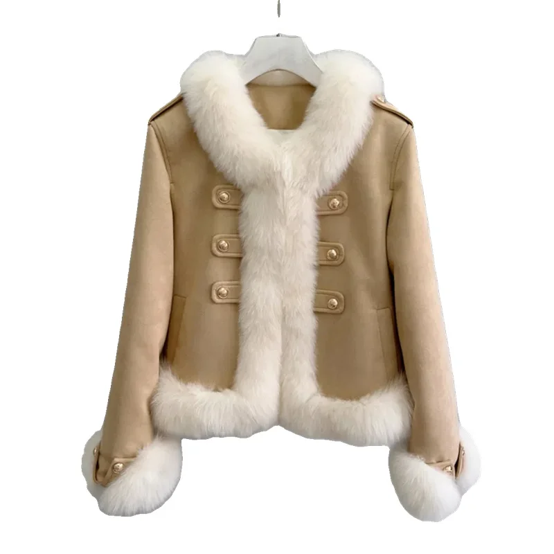 Winter Imitation Fox Fur Coat Christmas Robe With Thickened Inner Lining For The Court, Young And Short New Year's Robe JJ760