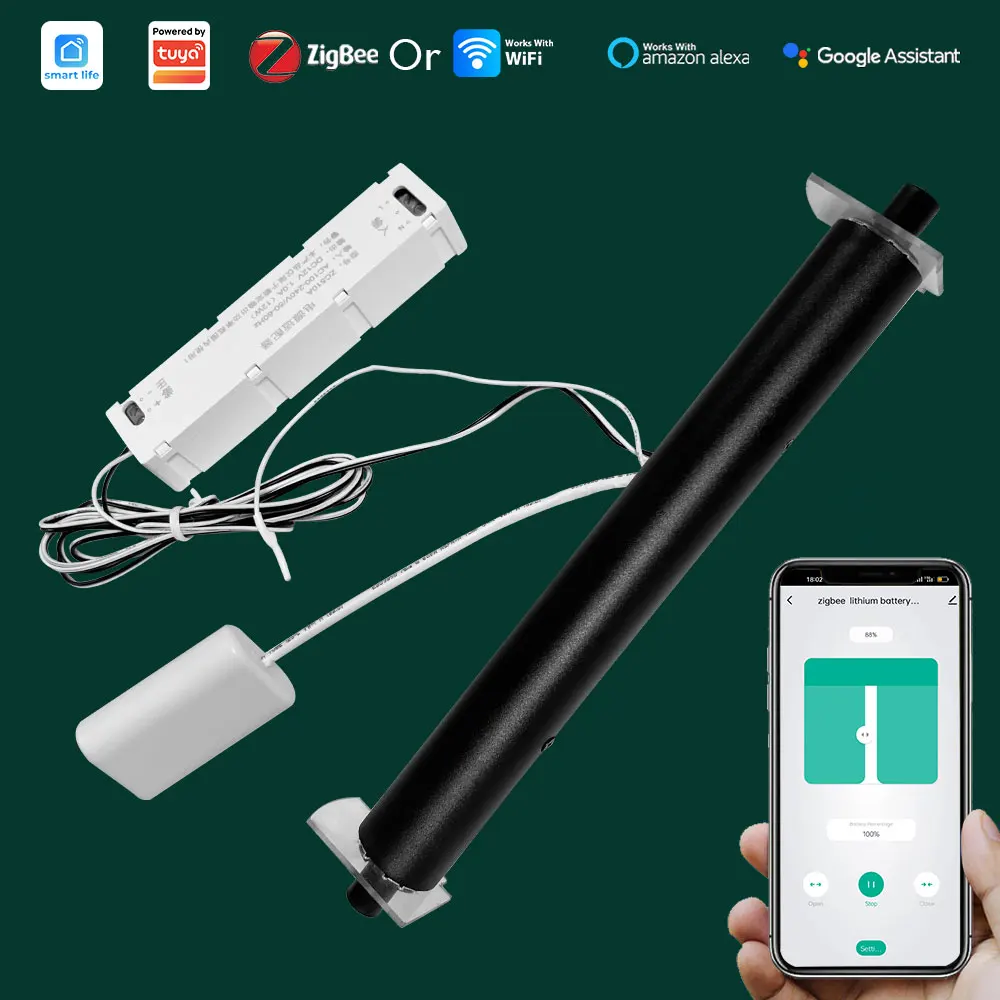 Tuya Smart WiFi/ZigBee Roman Blind Honeycomb Roller Motor Electric Venetian Shade Shutter App Voice Control Day/Night Office