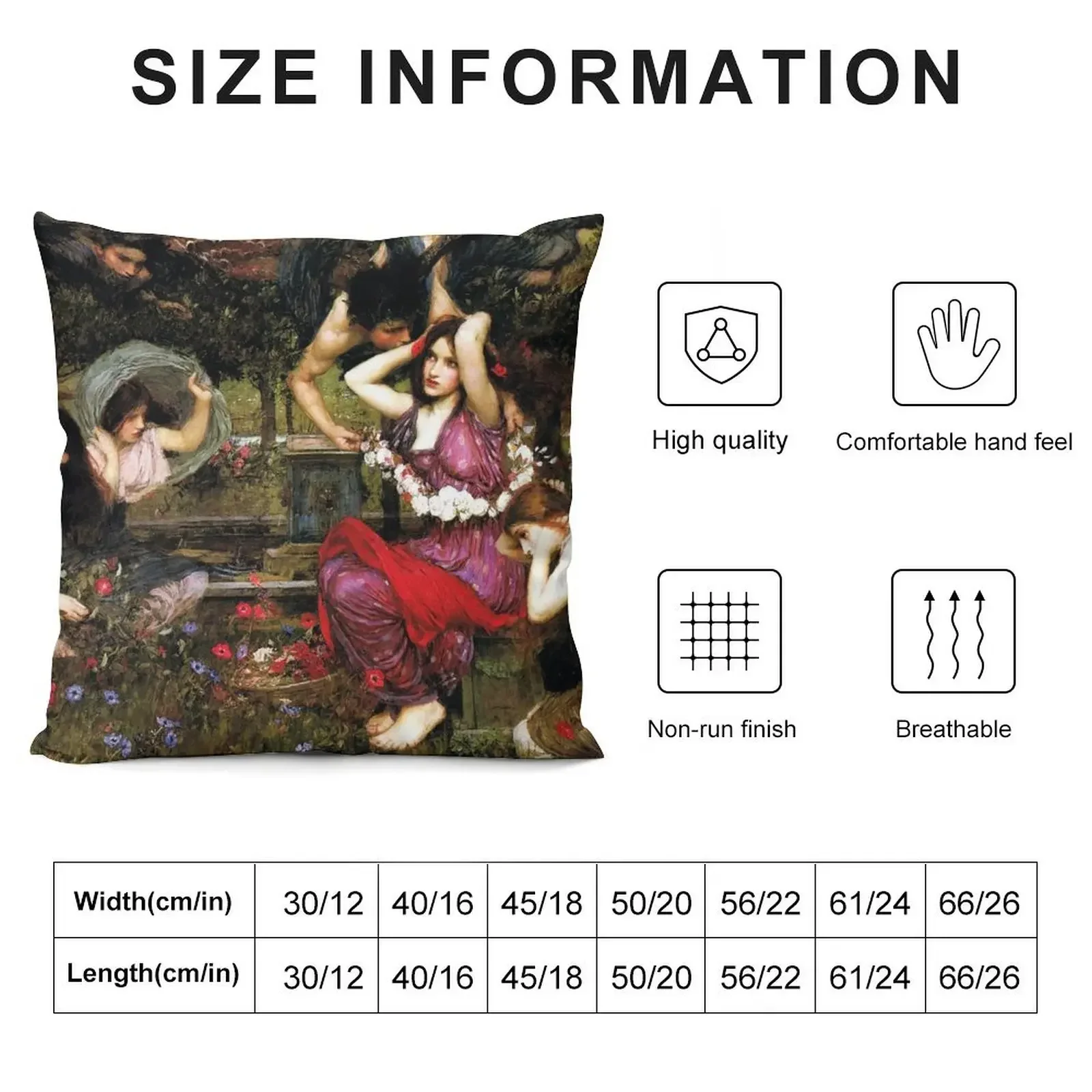 Flora and the Zephyrs - John William Waterhouse Throw Pillow Pillowcases pillows decor home Pillowcase pillow