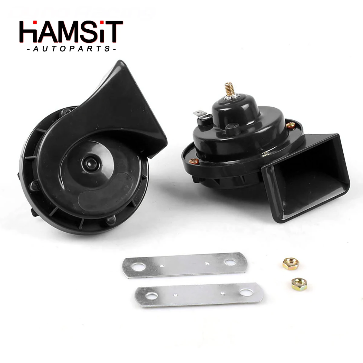 Hamsit 12V Universal Snail Horn Whistle Horn High Low Double-tone Electric Horn Cars Motorcycles Trucks