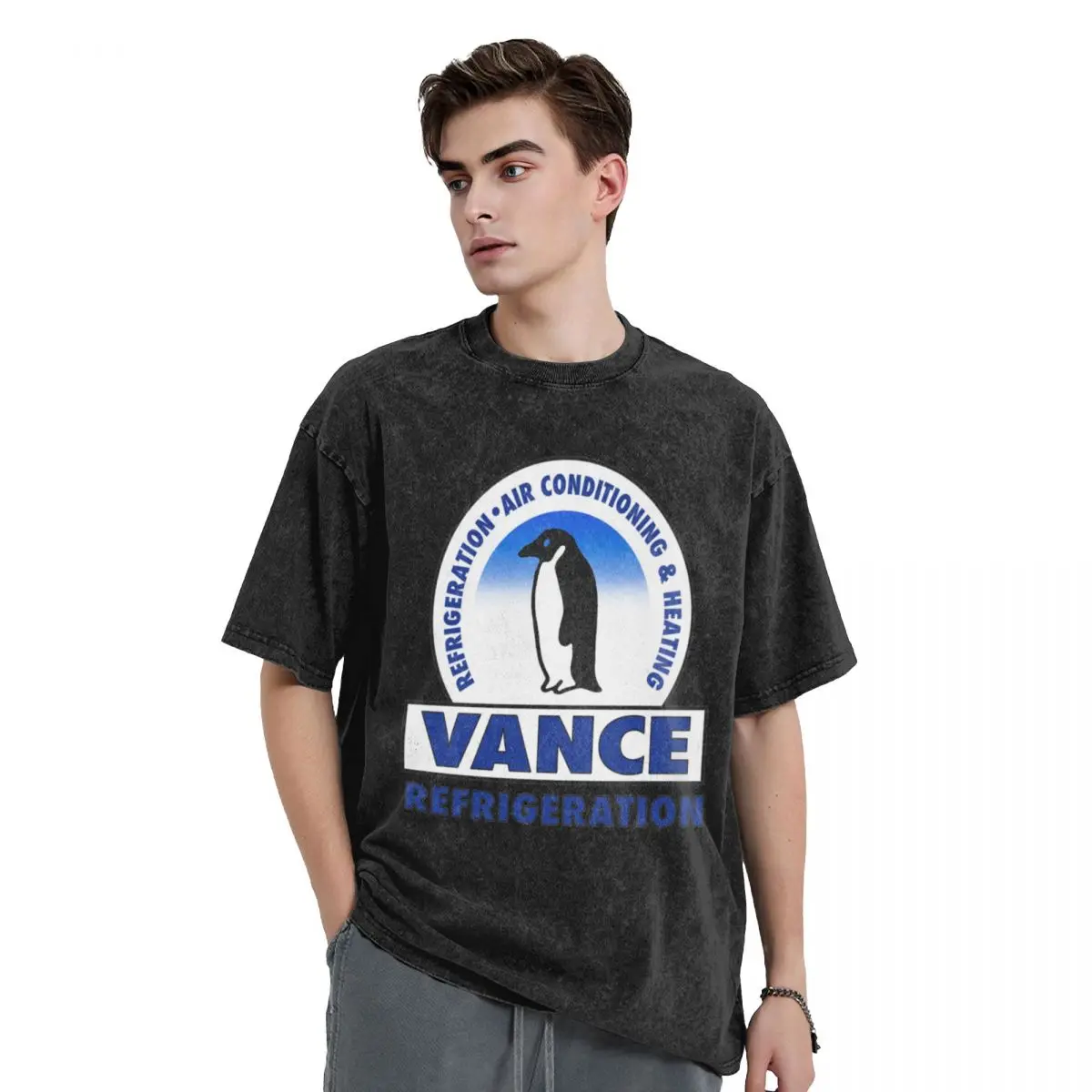 Vance Refrigeration (Penguin Logo) T-Shirt summer tops cheap stuff oversizeds tops men t shirt