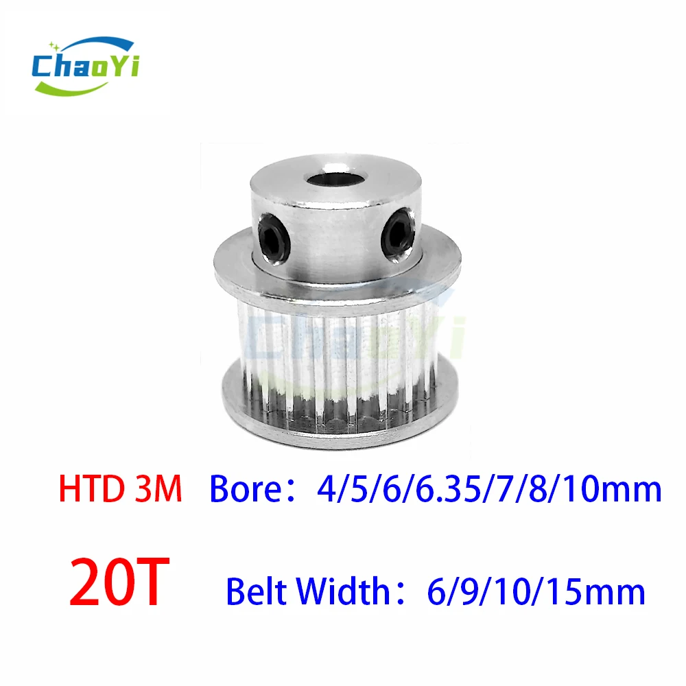 

HTD 3M 20 Teeth Timing Synchronous Pulley Bore 4/5/6/6.35/7/8/10mm For HTD3M Belt Width 6/9/10/15mm 3M 20Teeth Gears 20T Wheel