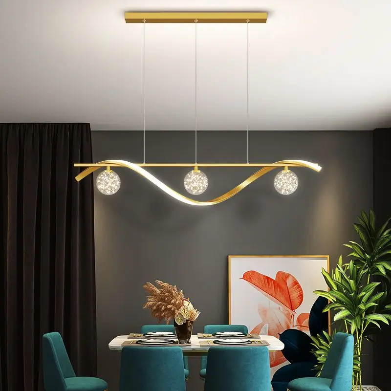 

Gypsy Light Luxury Modern Lamps Simple and Creative Nordic Long Dining Table Chandelier Restaurant Bar Light Lamp Ceiling LED