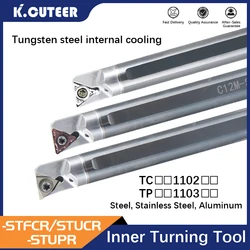 Internal Cooling Tungsten Steel Cutter Bar -STFCR/STUCR/STUPR Internal Hole Turning Tool TCMT/TPMT Carbide Blade Lathe Tool Set