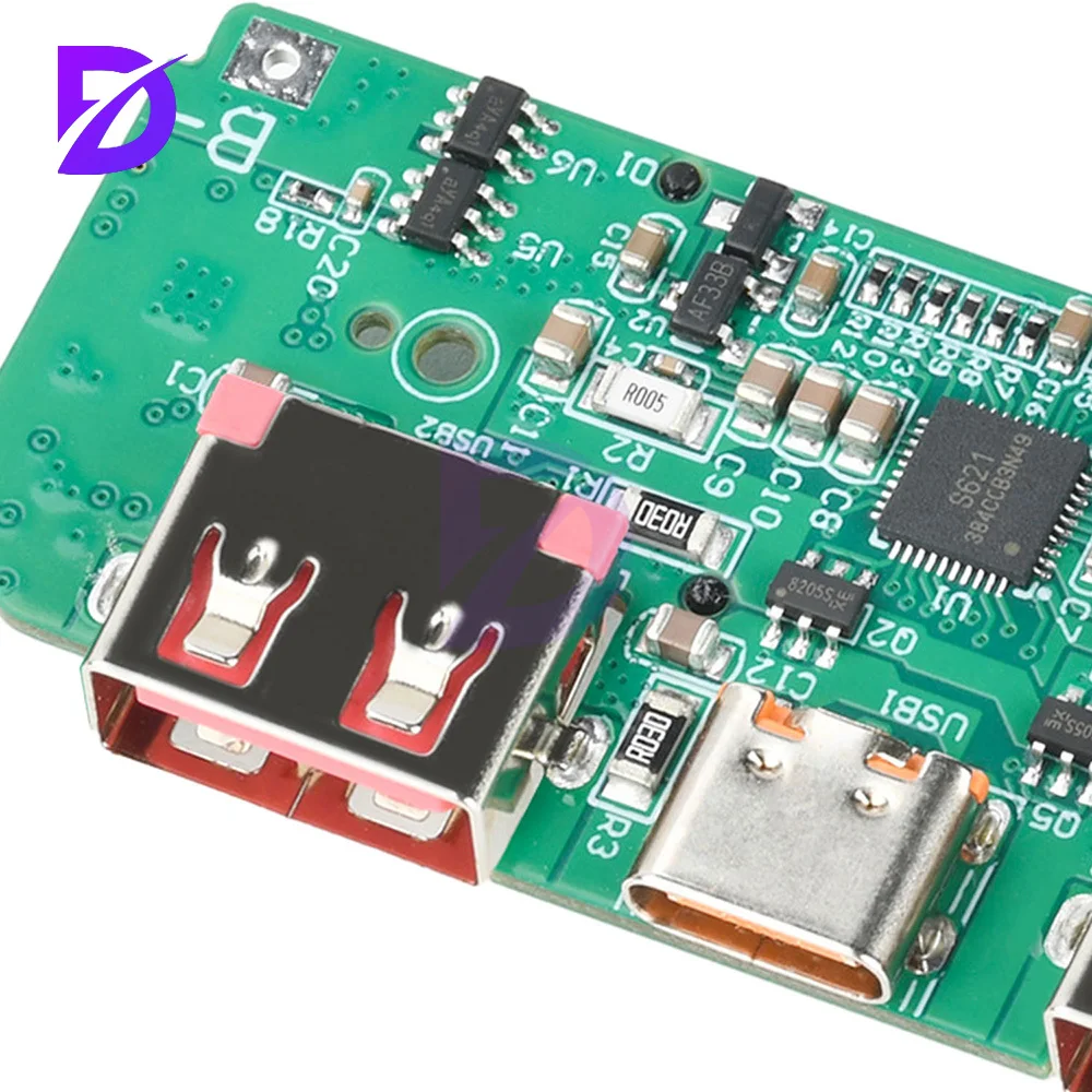 22.5W Fast Charging Module TFT Color Screen Digital Display Mobile Power 3.7V Ternary Lithium Battery Motherboard DIY Rechar