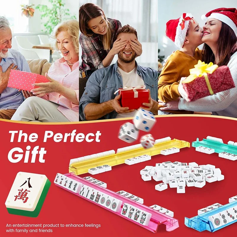 

American Mahjong Ruler with Push Rod 4 Colors Majiang Tile Racks Mahjong Accessories and Gifts-SPMI