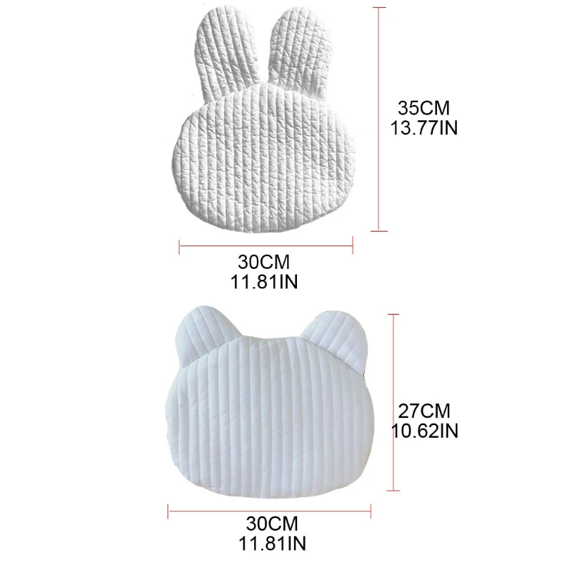 Oreiller en pur coton pour bébé, coussin de soutien de la tête, ours mignon, lapin, plat, respirant, nouveau-né, nourrissons