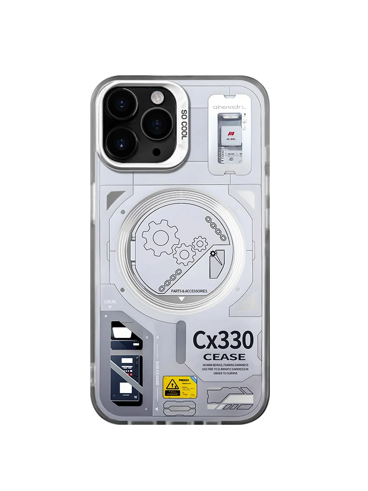 

Технологический механический чехол для телефона Xiaomi14ULTRA/14PRO, матовый магнитный серебристый защитный чехол