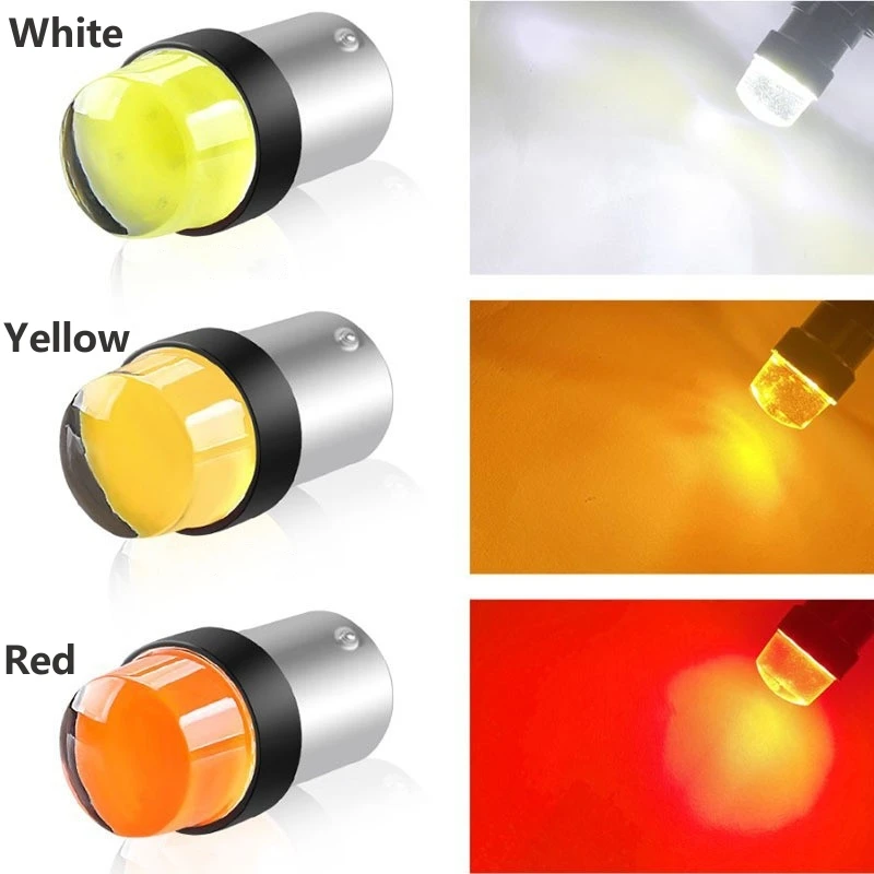 2023 Newest P21W Led Lamp 1156 Ring COB Car Light BA15s 1157 P21/5W Bay15D Bulb Auto Reverse Turn Signal Brake White DRL 12V